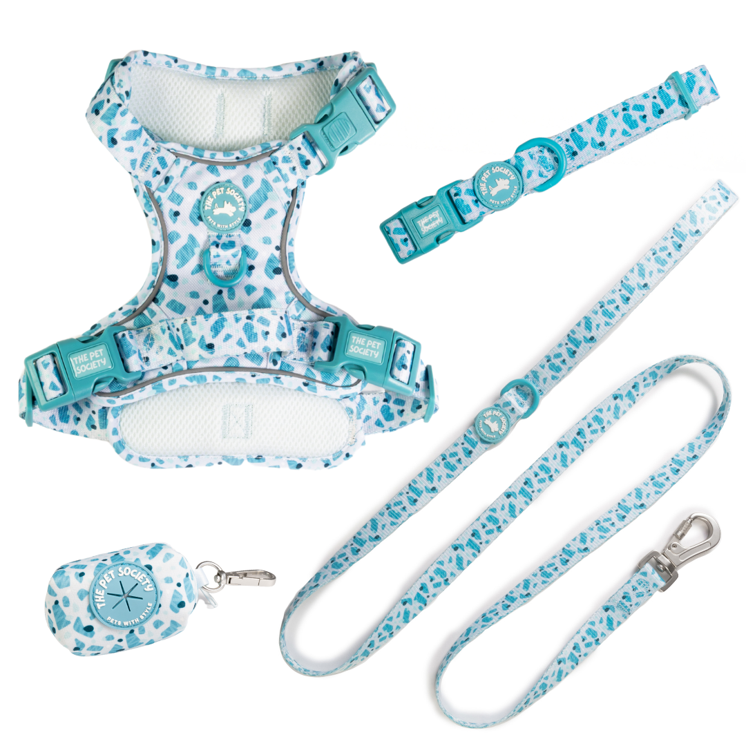 Pack Premium Mar (Arnés + collar + correa + Porta Bolsa)