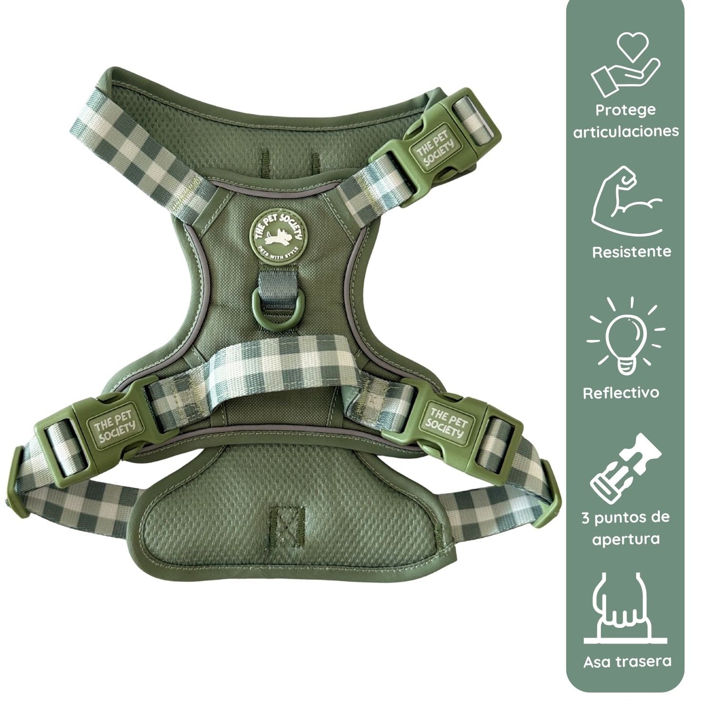 Pack Premium Olivo (Arnés + collar + correa + Porta Bolsa)